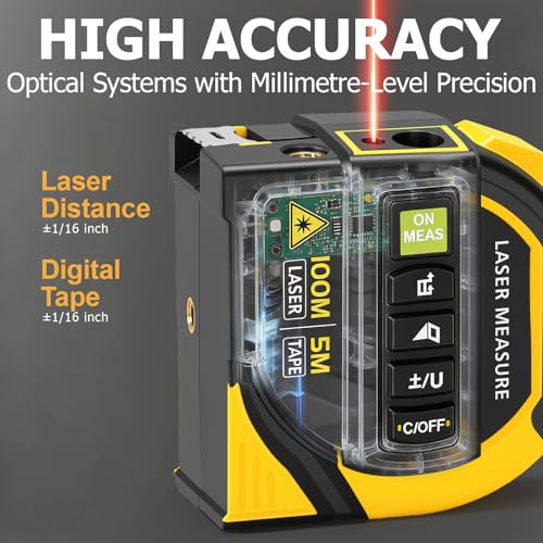 4-in-1 Digital Laser Tape Measure 328ft/100m with 16ft/5m Tape