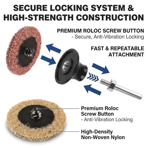 93PCS 2inch Die Grinder Sanding Disc Quick Change Surface Conditioning Tool