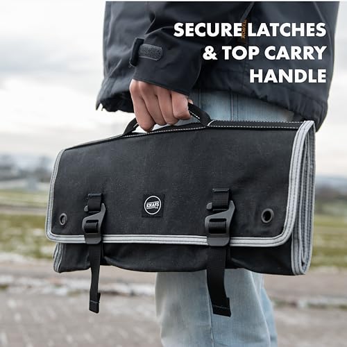 Knafs - Burrito Grande Knife Storage Roll - Large Hanging Expandable Bag with Straps - color: Black