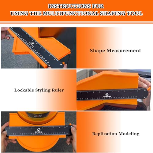 Contour Gauge 2-Pack with Lock, 10-Inch & 6-Inch Profile Tool Set for Woodworking & Tiling, Dual-Scale Measurement, Ideal Gift for DIY Enthusiasts, Carpenters, Home Improvement Projects - style: 10+6 inches