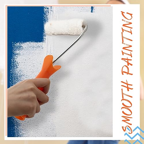 Qilery 32 Pcs 4 Inch Paint Roller Tray Kit Includes 20 Pcs Disposable Liners and Tray, 10 Piece Covers Replacement, Frame with Handle for Home Wall Furniture Craft Work Supplies
