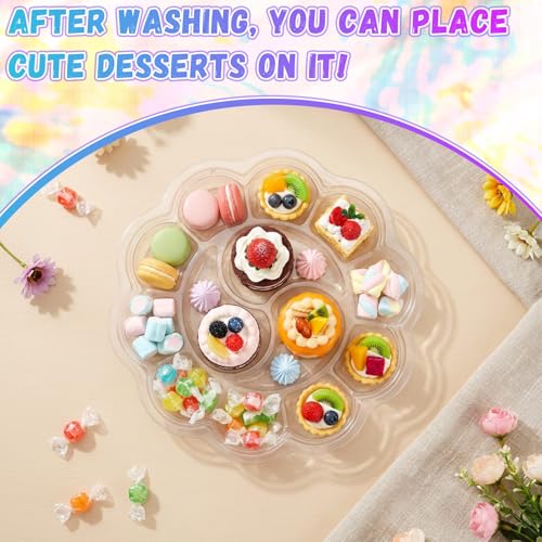 100 Pcs Large Clear Plum Blossom Paint Tray Palette Disposable Watercolor Palette Acrylic Pallet Color Mixing Tray for Painting Party Oil Watercolor Craft Supplies DIY Art Painting - style: Plum Blossom 13 Square