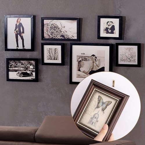 210Pcs Picture Hanging Kit with 20LB/30LB/50LB, Wall Hook with Nails for Hanging Picture, Metal Hangers Hook for Drywall & Wooden Wall - color: Gold