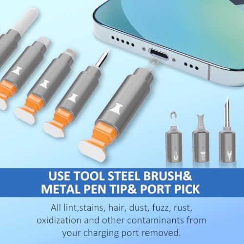 iPhone Cleaning Kit for Charging Port, Cleaner Kit for AirPod Phone, Grey - color: Grey