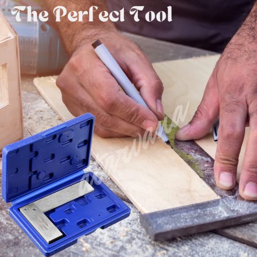 Machinist Square Set 2, 3, 4, 6 Inch, Atarvana Mechanical Steel High Precision Squares, Harden Carbon Steel, 90 Degree Wide Base, L-Type Right Angle Ruler Tool for Woodworking - style: Set of 2, 3, 4, 6 Inch