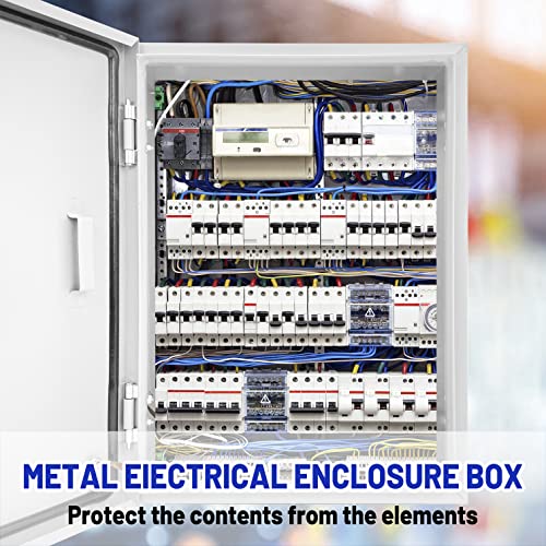 Electrical Junction Box 16x12x8, NEMA 4X IP66 Steel Enclosure Box - size: 16 x 12 x 8''