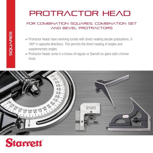 Starrett Protractor Head, for Combination Squares - color: Black Wrinkle