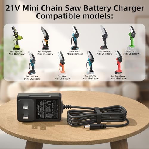 21V 1A Mini Chainsaw Lithium Battery Charger, Compatible with Aker/Saker/Seyvum/O-Conn Mini Chainsaw,Power Tools Lithium Battery Charger.US Plug.