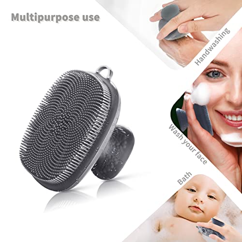 Face Scrubber Face Scrubber for Men Facial Cleansing Brush Silicone Face Wash Brush Manual Waterproof Cleansing Skin Care Face Brushes for and Exfoliating (Gray) - color: Gray
