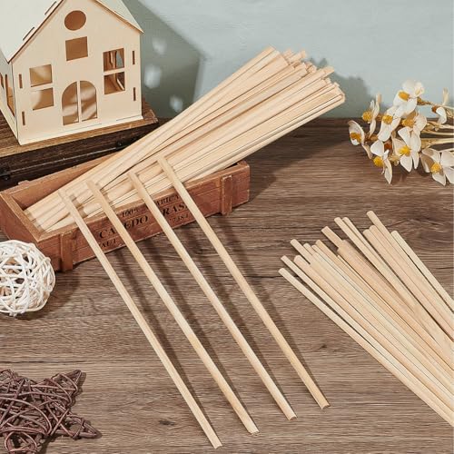 OLYCRAFT 100Pcs 11.9x0.3 Inch Half Round Wood dowels 3.5mm Wooden Dowel Rods Unfinished Wood Craft Sticks Half Round Craft Sticks Arch Wooden Dowel Rods for Braiding Tapestry DIY Crafts Building Model - size: 11.9 Inch
