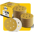 100PCS 6 Inch 60 Grit 150mm 6 Hole Sanding Discs Sandpaper - Premium Gold Round Hook and Loop for Random Orbital Sander - Ideal for Wood, Metal, Automotive - style: 60 Grit - 100 Pack