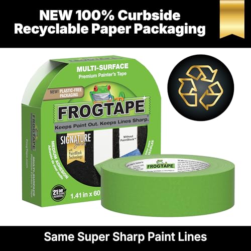 FrogTape Multi-Surface Painter's Tape with Paintblock, 2 in Wide (1.88 in x 60 yd), Quick Stick Medium Adhesion, Premium Green Painters Tape Removes Clean, 1 Roll - size: 1 Roll