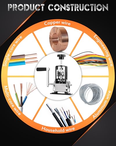 Manual Wire Stripping Machine, 2 IN 1 Drill-Powered/Hand Crank Wire Peeler Machine, For 0.06"-1"(1.5~25 mm) Scrap Copper, Wire Stripping Tool for DIY Cable Copper Recycling(Black)
