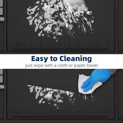 Pistol Gun Cleaning Mat, Gun Cleaning Pad with Magnetic Organizer Parts Tray, Anti-Slip Rubberized Maintenance Mat, Workbench Mat for Gun Cleaning Kits - color: Black