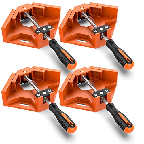 Housolution Right Angle Clamp, [4PACK] 90° Aluminum Alloy - Orange - color: Orange