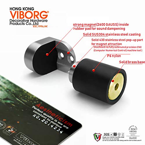 VIBORG Deluxe Solid Sus304 Stainless Steel Casting Powerful Floor Mount Mounted Magnetic Pop Up Doorstop Door Stopper Door Stop Door Catch RS-39A