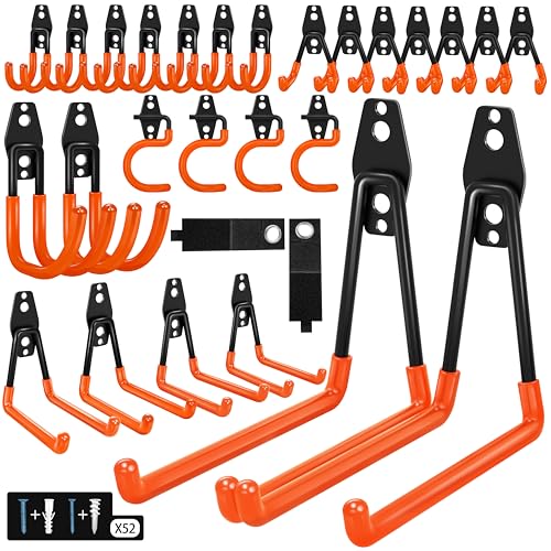 28 Pack Garage Hooks Heavy Duty with Non Slip PVC Coating - color: Orange, size: 28pack