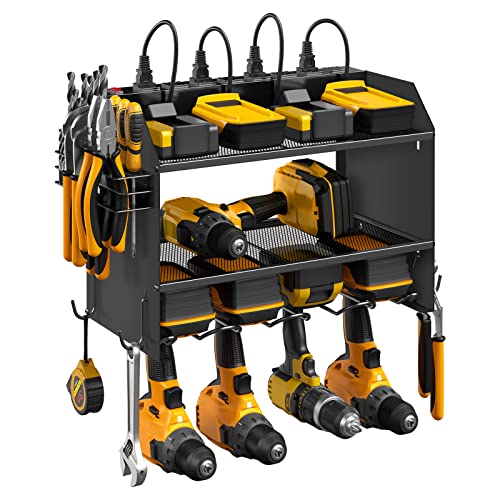 CCCEI Wall Mount Modular Tool Charging Organizer, Black, 1 Pack, 3 Tier. - color: Black