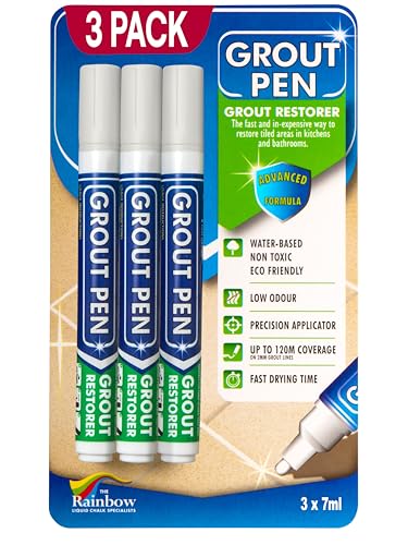 Grout Pen Winter Grey Tile Grout Paint Marker - 5mm Tip (7mL) - 3 Pack - style: Winter Grey