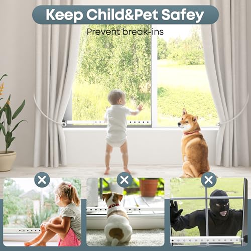 2 Pack Adjustable Window Security Bars for Inside, 17-33 Inch - color: White - 2 Pack
