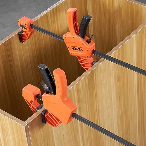 VEVOR Bar Clamps for Woodworking, 2-Pack 24" One-Handed Clamp/Spreader, Quick-Change F Clamp with 300 lbs Load Limit, High-strength Plastic and Carbon Steel, Wood Clamps for Woodworking Metal Working - size: 24"(2 Pack), style: Quick Grip