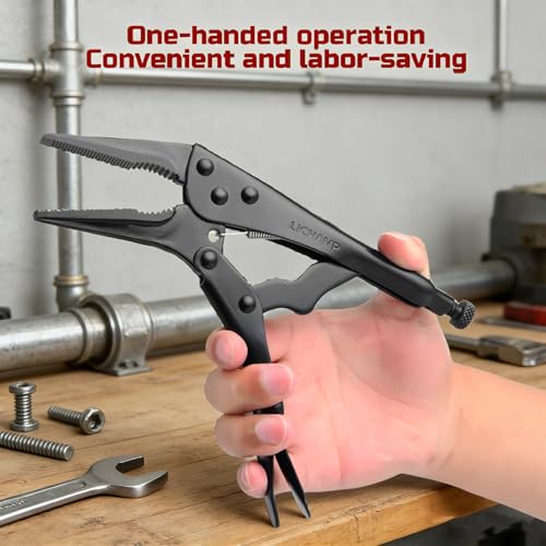 Lichamp 5PCS Vice Locking Pliers Set, 10 9 7 6 5 inches Curved Jaw Vise and Curved Jaw Grip Pliers Set
