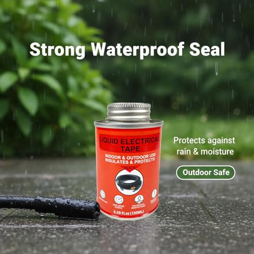 150ml Liquid Electrical Tape Insulating Repair Glue, Quick-Drying Waterproof High Temp Resistant Insulation Coating with Brush Cap for Wires Cables Outdoor Electrical Equipment Fixing - color: Black