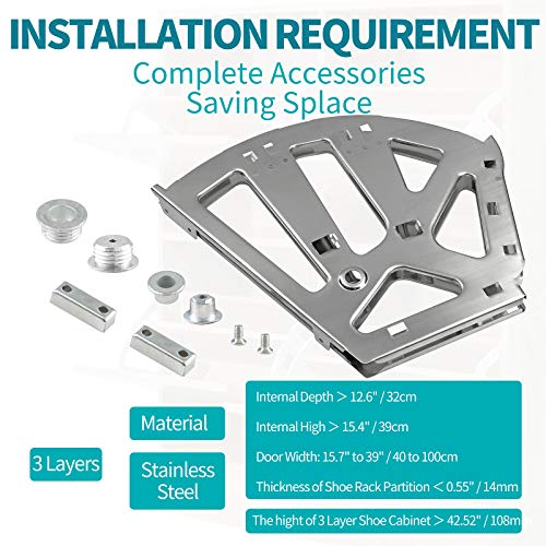 3 Layers Shoes Drawer Cabinet Hinges, Silver, 1 Pair - color: Silver, size: 3 Layers