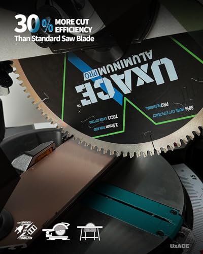 8-1/4-Inch 80-Tooth Circular Saw Blade, 5/8-Inch Arbor, Aluminum, Non-Ferrous Metal Cutting Blade, Carbide Tip, Thin Kerf, for Thin Aluminum, Plastic, Composite - size: 8-1/4", 5/8" Arbor, 80T