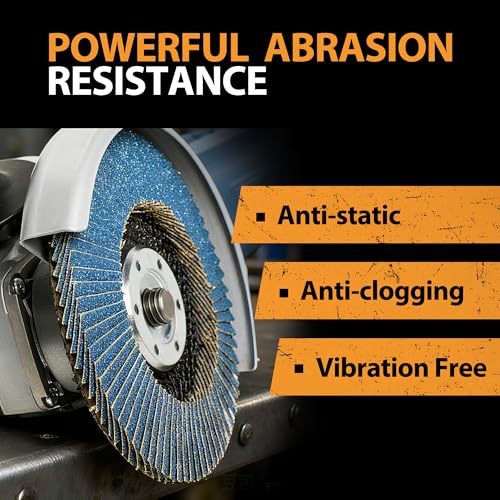 LotFancy Flap Disc 4 1/2” for Angle Grinder, 40 Grit, Bevel Type 29, Premium Zirconia Abrasive Grinding Wheels, 4.5" x 7/8” Flap Sanding Disc for Metal, Stainless Steel, 10-Pack - style: 10 Pack (40 Grit T29 Zirconia)