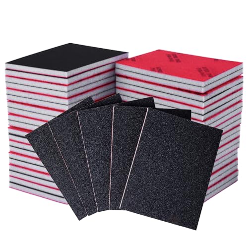 22 Pcs Sanding Sponge 120-3000 Grit Sandpaper Assortment, Washable & Reusable Sanding Blocks for Wood, Metal, Drywall, Glazing, Wet Dry Sandpaper for Smooth Finishing - size: Mix Grit 22PCS