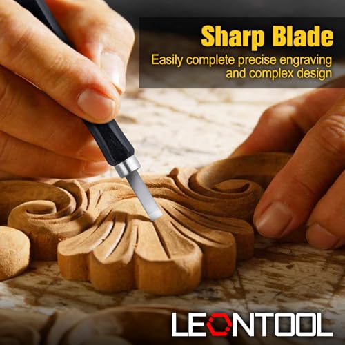 12 Pcs Wood Carving Tools Set SK2 Steel Small Wood Chisel, Multipurpose Hand Carving Knife Tool Kit with Storage Box, Sculpting Knife Kit for DIY Sculpture Carpenter Experts and Beginners