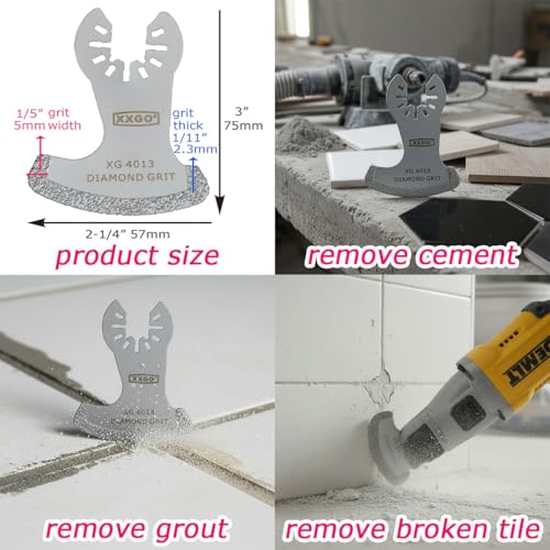 XXGO 8 Pcs Oscillating Multitool Diamond Blade for Grout Removal XG8001S - size: 8 PCS