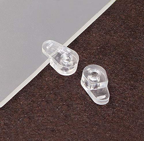 20 Pack 0.83 x 0.47 Inch Glass Retainer Clips, Boat Hatch Screen Clips，Plastic, Clear, with Screws for Fixing Window Screen Door Mirror - style: B