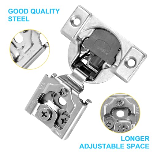 3/4 Inch Overlay Soft Close Cabinet Hinges, 6 Pack Slow Soft Close Hinges for Kitchen Cabinets Satin Nickel Hidden Self Closing Kitchen Cabinet Hinges for Cupboard - size: 3/4 inch Overlay