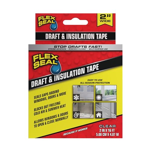 Flex Seal Draft and Insulation Tape, Clear, 2 in x 16 ft, 1-Pack