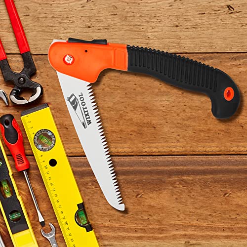 Folding Hand Saw, Pruning Saw for Trimming Gardening Camping Hiking Orange
