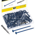 100Pcs Pocket Hole Screws, #8 x 2-1/2" Anti-Rust Blue Coated Exterior Wood Screws, Coarse Thread Washer Head Square Drive, 50MM Drive Bit Included - size: #8 x 2-1/2"