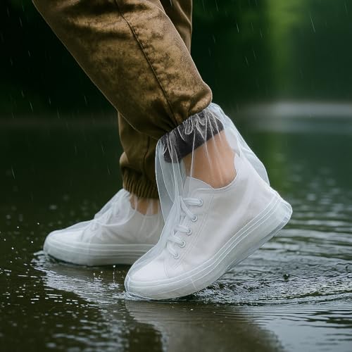 10 Pairs Waterproof Shoe Covers for Rain - Disposable Thickened Rain Shoe Covers, Plastic Shoes and Boots for Rain Covers, Water Proof Boot Protector for Men Women