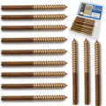 12 Pack 1/4-20 x3 Inch Hanger Bolts 1/4-20" Double Headed Bolts 1/4 Wood Dowel Screw Self-Tapping Screw Hanger Bolts for Furniture Double Head Threaded Rods Bolt 76.2mm Length - size: 1/4-20"x3"-12PCS