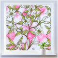 rabbitgoo Stained Glass Window Privacy Film, Pink Lily, 17.5" X 78.7" | Anti UV Heat Blocking Frosted Glass Static Cling Removable, for Bathroom, Bedroom, Living Room - color: Pink Lily, size: 17.5" x 78.7"