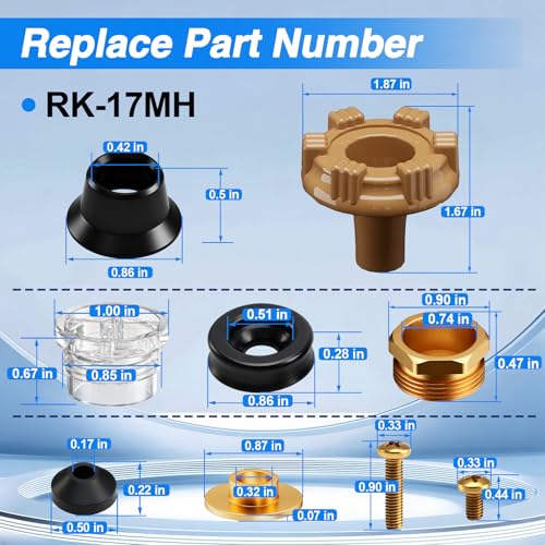 Outside Wall Faucet Repair Kit Compatible with Woodford Model 17, Sillcock Metal Wheel Handle Repair Kit Replace# RK-17MH - size: RK-17MH