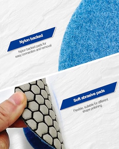 SHDIATOOL 4 Inch Dry Diamond Polishing Pads Grit 50 Diamond Sanding Pads Grinding Pads for Granite Marble Stone 7Pcs - style: Grit 50
