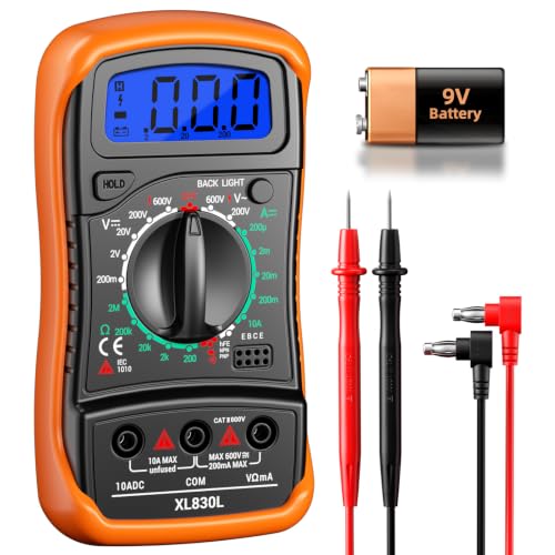 ANENG Digital Multimeter with Case, AC/DC Voltmeter, Ammeter and Ohmmeter - color: Yellow