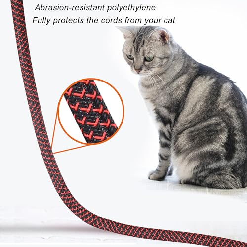 Cable Management Sleeve, Split Design, 25FT - 1/2 Inch, Black/Red - color: Black/Red, size: 1/2"-25ft