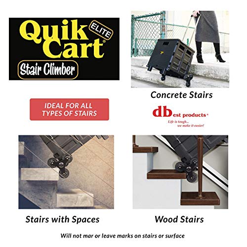 dbest Products Quik Cart Elite Stair Climber Rolling Crate - Black - color: Black, style: Elite Stair Climber