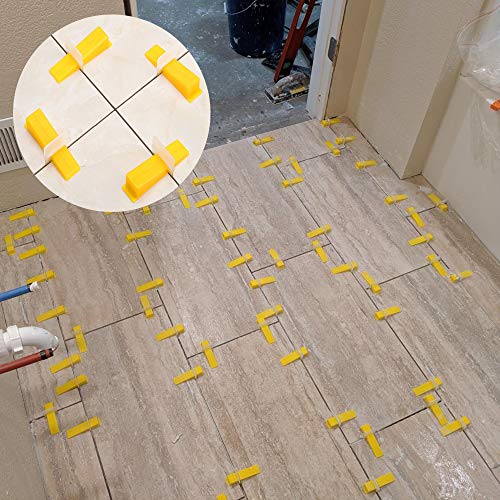 DGSL Tile Leveling System, 400-Piece Tile Spacers Clips 1/16 Inch Tile Tools, Tile Installation Tools for Professional Ceramic Tile and Stone Installation | Tile Installation Tools for Ceramic Tile and Stone Installation, Tile Leveling Clips Helps DIY and