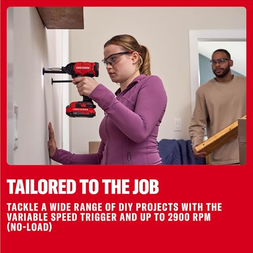 CRAFTSMAN Cordless 1/4 Impact Driver with 2 Ah Lithium Ion Battery, Charger and PH2 Screwdriving Bit, LED Light, High Torque, Variable Speed, 2900 RPM (CMCF801D1) - style: NEW 20V MAX Impact Driver Kit