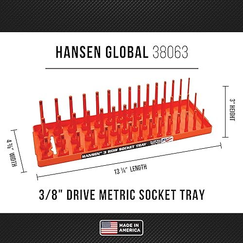 Hansen Global 3 Row Socket Holder, Orange, Pack of 4 (92005) - color: Orange, 4 Pack