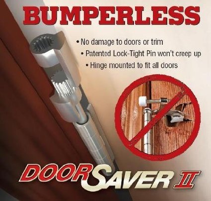 Nuk3y Door Saver 2 II Hinge Pin Stop Fits All 3"" to 4-1/2"" Residential Hinges (Satin Nickel) - color: Satin Nickel